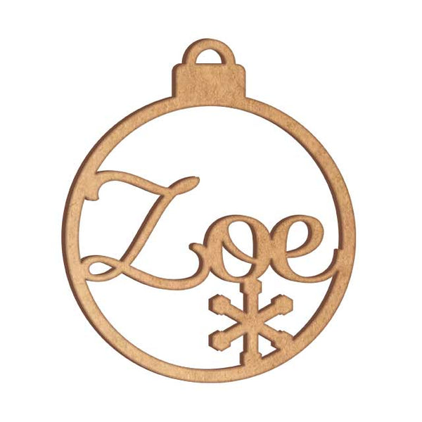 Esfera Con Un Copo De Nieve mdf 3mm de 12 cm diámetro (8934) (12 Pzas)