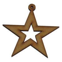 Colgante decorativo de estrella mdf 3mm -8 cm de diámetro (8483)