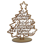 Pino navideño con frases en mdf 3mm -24 x 30 cm (8532)