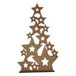 Pino decorativo de estrellas con base en mdf 6mm -50x28 cm (8668)