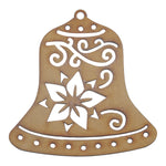 Colgante decorativo de navidad en forma de campana mdf 3mm- 10x10 cm (8716)