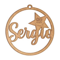 Esfera Con Estrella mdf 3mm de 12 cm diámetro (8737) (12 Pzas)