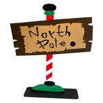 Letrero Navideño decorativo North Pole mdf 3mm y 6mm- 95x78 cm (13884)