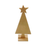 Pino navideño sencillo con estrella en mdf 9mm - 27 x 11 cm (7627)