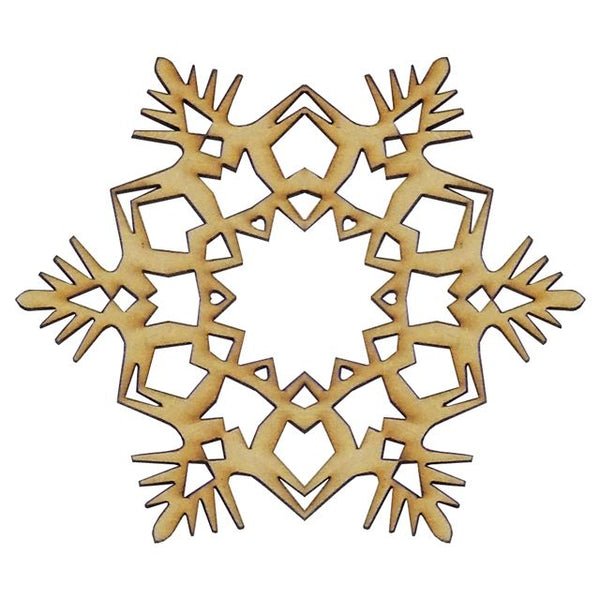 Adorno navideño de copo de nieve mdf 3mm - 10 cm de diámetro (7660)