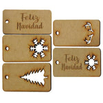 Tag decorativo navideños mdf 3mm -10x5 cm (7913)