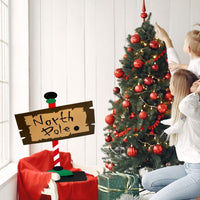 Letrero Navideño decorativo North Pole mdf 3mm y 6mm- 95x78 cm (13884)