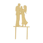 Cake topper para boda con silueta de familia - 18x39 cm (4842)