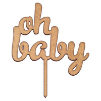 Cake Topper Para Baby Shower Oh Baby- 19 X 23 Cm (6845)