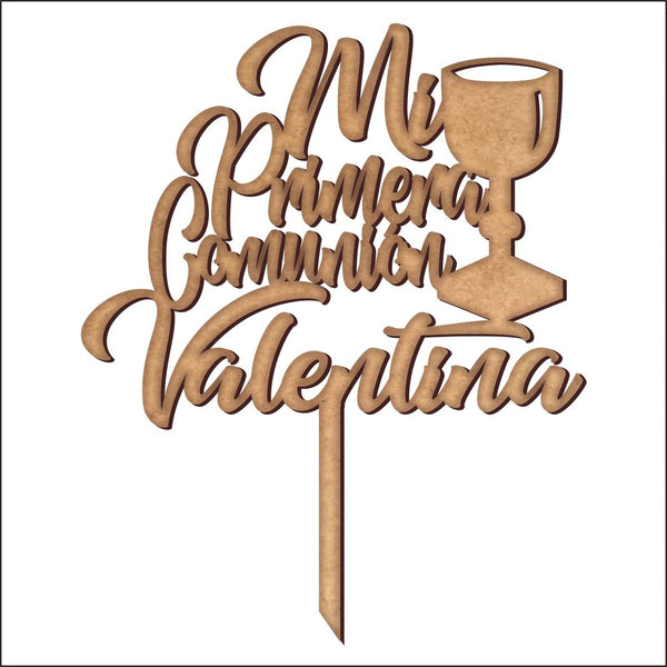 Cake Topper Mi Primera Comunión con caliz personalizado-19x23 cm (11555)