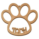 Decoración navideña de huella para mascotas mdf 3mm - 10 cm de diametro (5527)