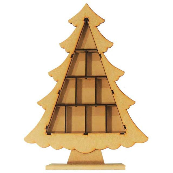 Pino navideño con repisas en mdf 6mm y 3mm  de 50x63.5 cm (8473)