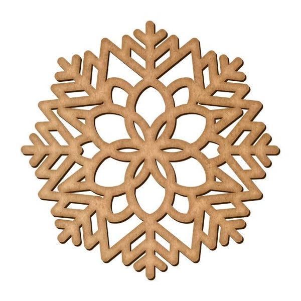 Porta plato navideño con forma de copo de nieve mdf 3mm -35 cm de diámetro (8108)