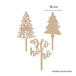 Paquete de 3 Cake toppers navideños mdf 3mm -15 x 33 cm (8830)