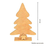 Pino navideño decorativo en mdf 9mm con una estrella en mdf 3mm para colgar - 25 x17 cm (4844)