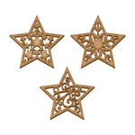 Estrella decorativa navideña mdf 3mm - 10 cm de diametro (7622)