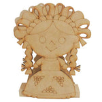 Servilletero Con Figura De Muñeca Mexicana Oaxaqueña - 15 X 11 X 3 Cm (10908)