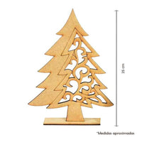 Juego de 2 arbolitos de navidad decorativos mdf 6mm - 25x19 cm (4843)