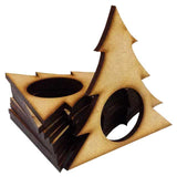 10 anillos navideños para servilletas con forma de pino con orificio de 5 mm mdf 3mm y 12.5 cm de alto(2826)