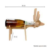 Porta botella de vino en forma de reno mdf 12mm- 32 X 27 CM (2936)