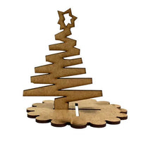 Decoración navideña de arbol de navidad con base en mdf 3mm-10 cm alto (2759)