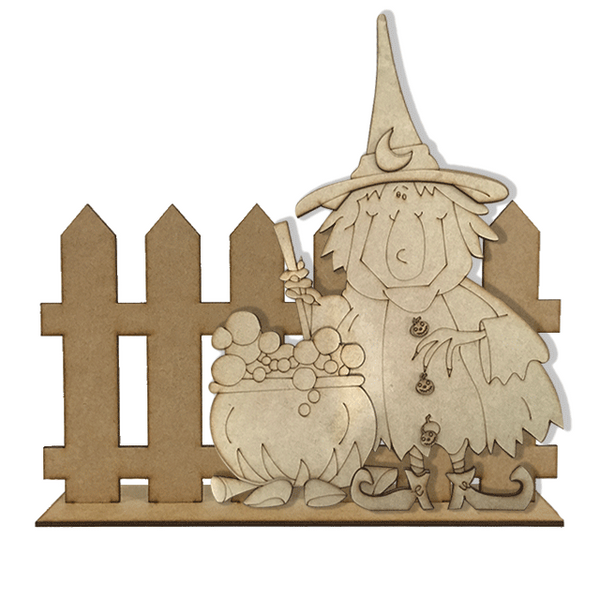 Figura Decorativa De Bruja Para Halloween - 41 X 31 Cm (2342)