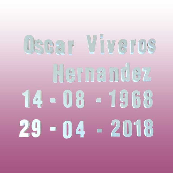 Letras de PVC para lápida con patrón - 70x65cm (7841)